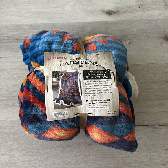 Carstens Inc Sunrise Southwest Plush Sherpa Throw Oversized NWT - Picture 2 of 4